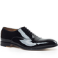 Handmade Black Color Original Patent Leather Stylish Oxfords Lace Up Cap Toe  Brogue Shoes For Men's