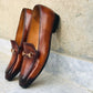 Handmade Tan, Black & Burgundy Color Genuine  Leather Stylish Slip-On  Loafers Shoes For Men's