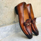 Handmade Tan, Black & Burgundy Color Genuine  Leather Stylish Slip-On  Loafers Shoes For Men's