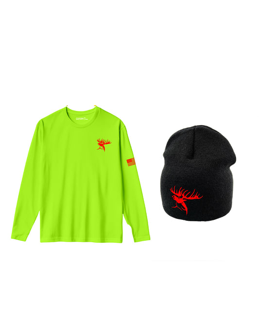 Green Moose Signature Full Sleeve Shirt & Emblem Black Cap Set