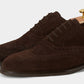 Handmade Brown Color Original Suede Stylish Wing Tip Brogue Lace Up  Shoes For Men's