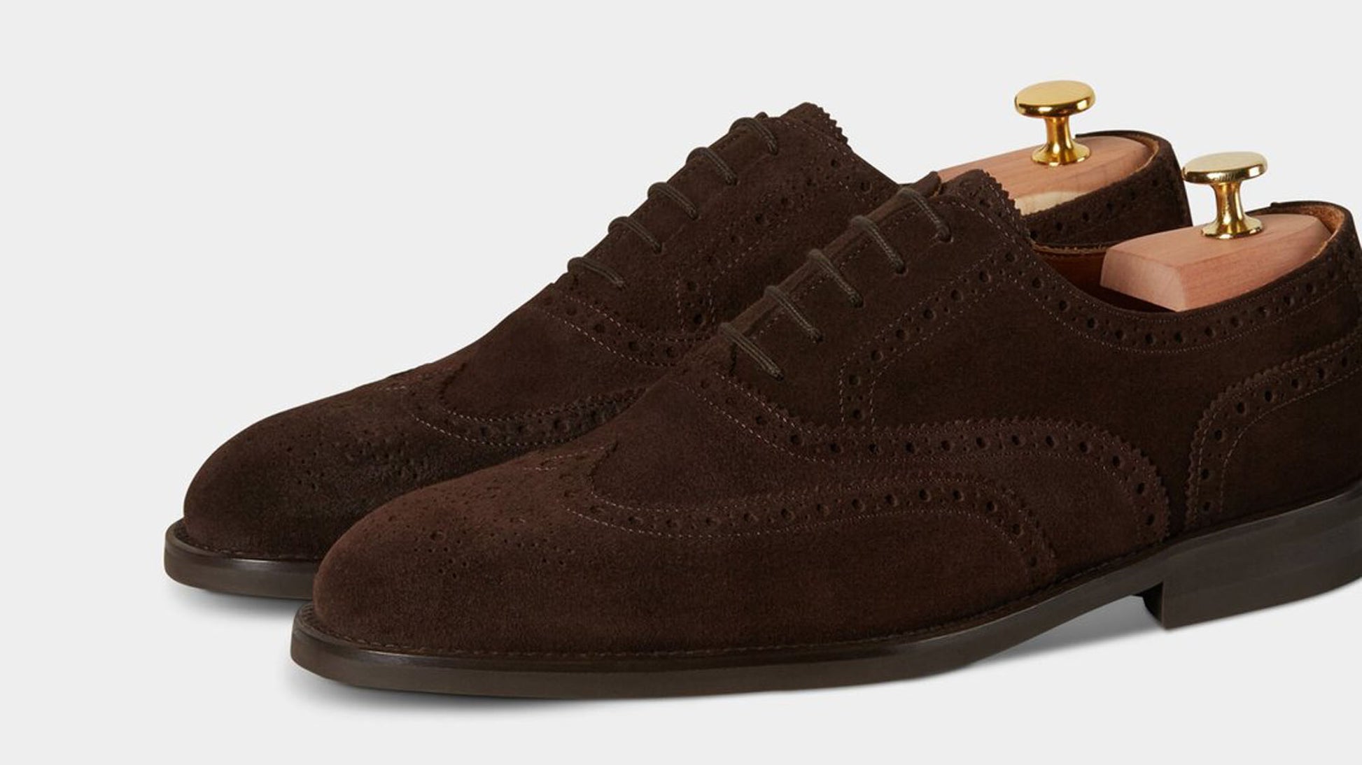 Handmade Brown Color Original Suede Stylish Wing Tip Brogue Lace Up  Shoes For Men's