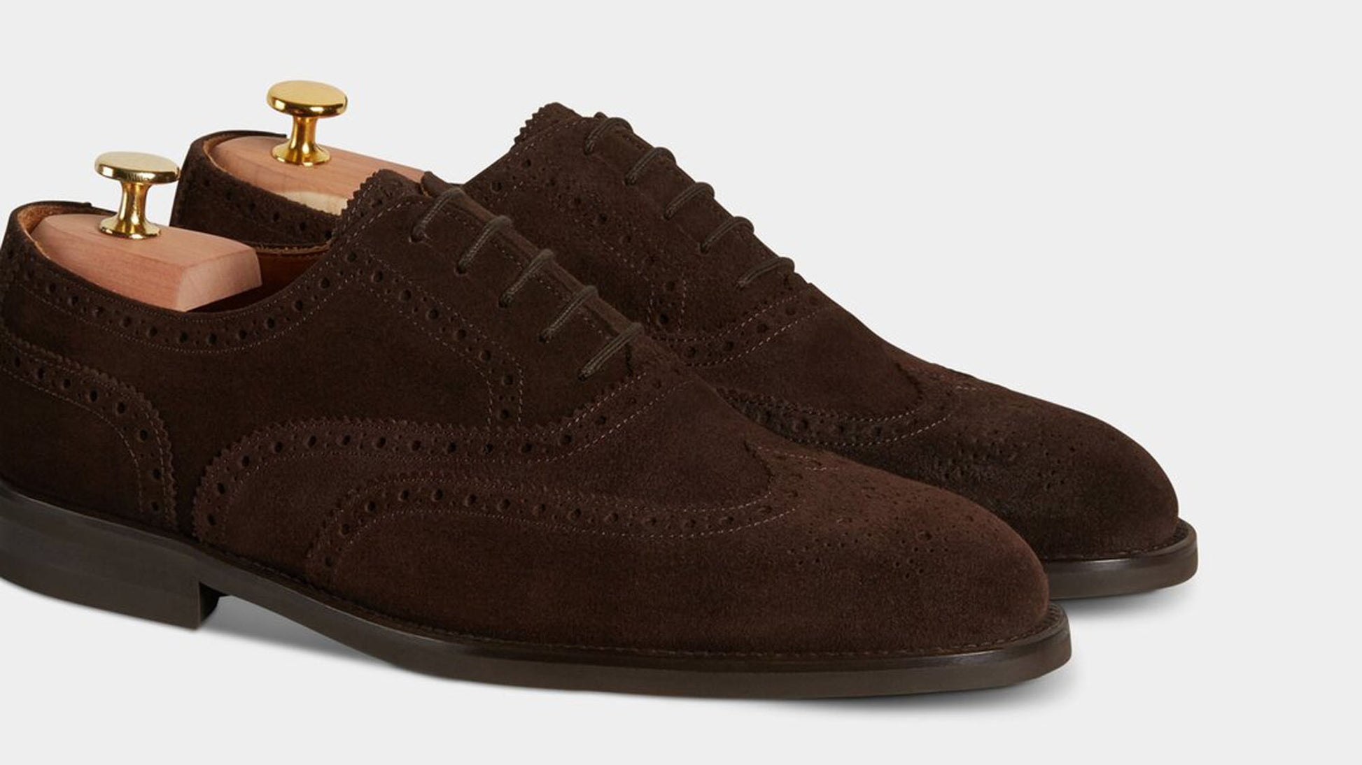 Handmade Brown Color Original Suede Stylish Wing Tip Brogue Lace Up  Shoes For Men's