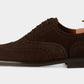 Handmade Brown  Color Original Suede Stylish Wing Tip Brogue Lace Up  Shoes For Men's