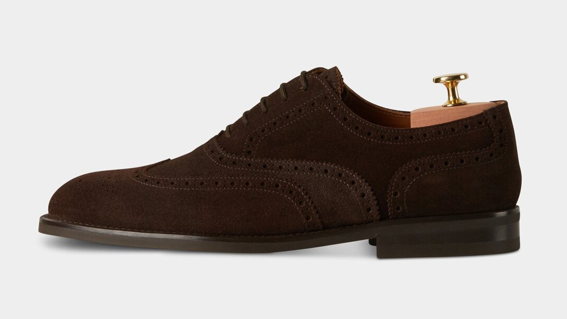 Handmade Brown  Color Original Suede Stylish Wing Tip Brogue Lace Up  Shoes For Men's