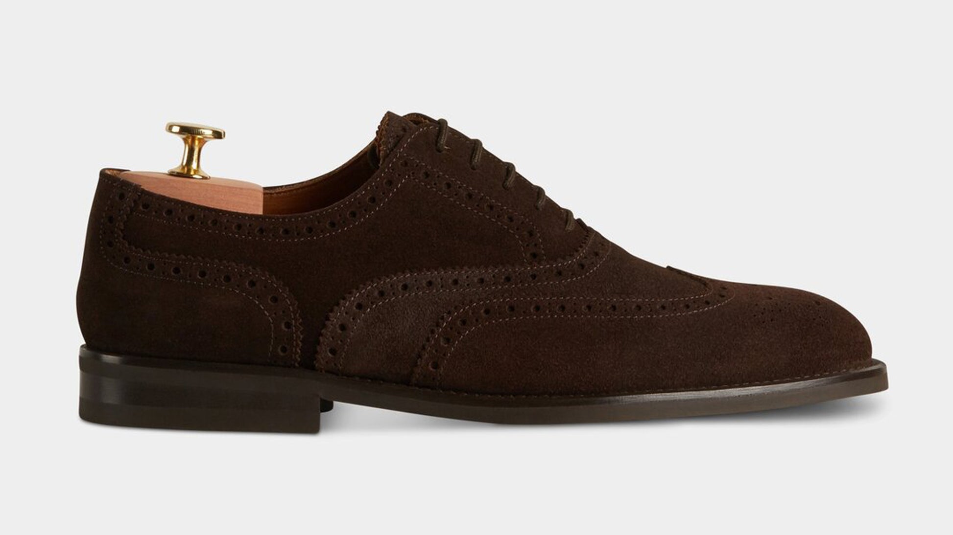 Handmade Brown Color Original Suede Stylish Wing Tip Brogue Lace Up  Shoes For Men's