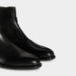 Handmade Black Color Genuine Calf Leather High Ankle Stylish Rounded Strap Jodhpurs Boots For Men's