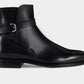 Handmade Black Color Genuine Calf Leather High Ankle Stylish Rounded Strap Jodhpurs Boots For Men's