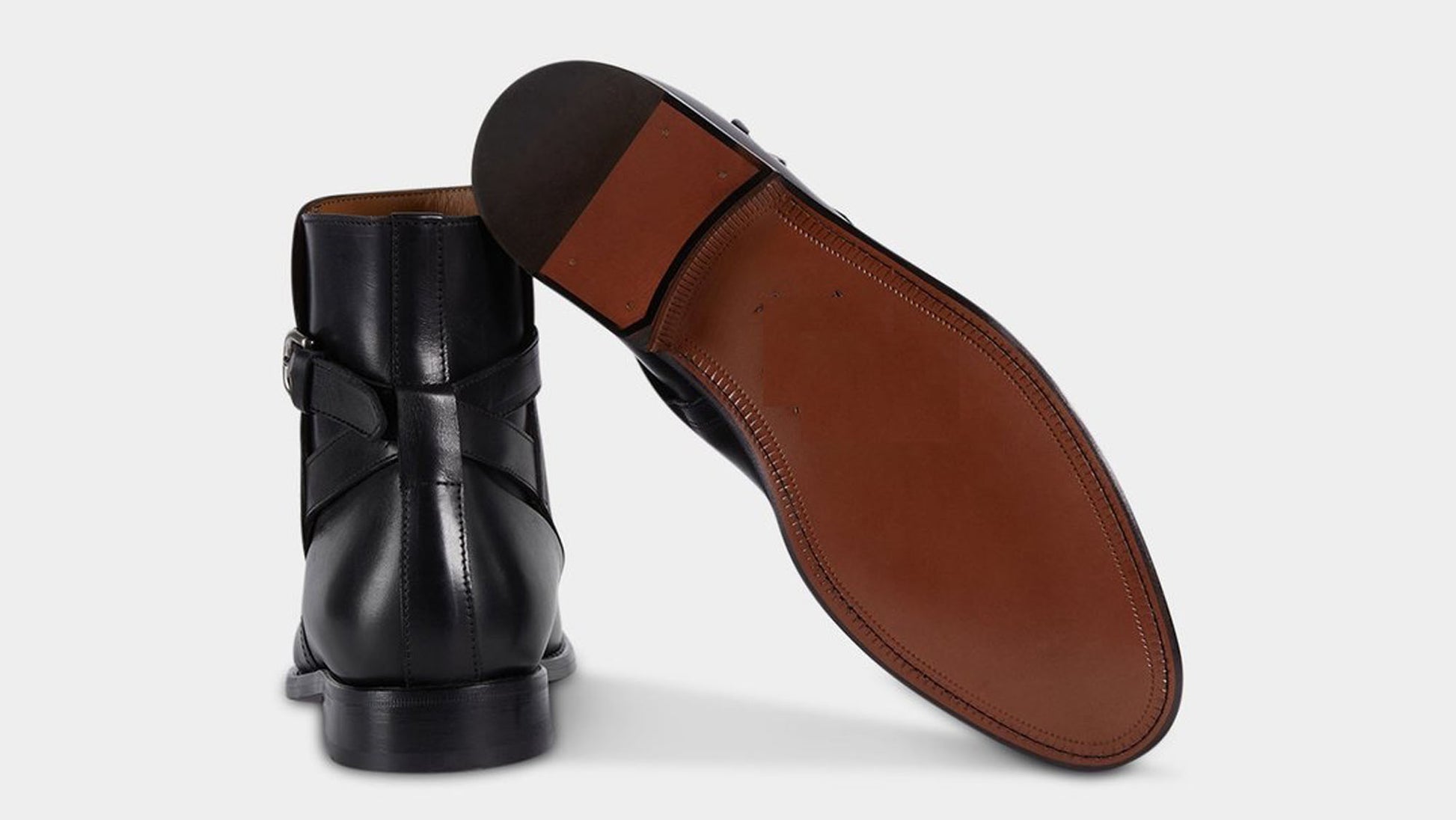 Handmade Black Color Genuine Calf Leather High Ankle Stylish Rounded Strap Jodhpurs Boots For Men's