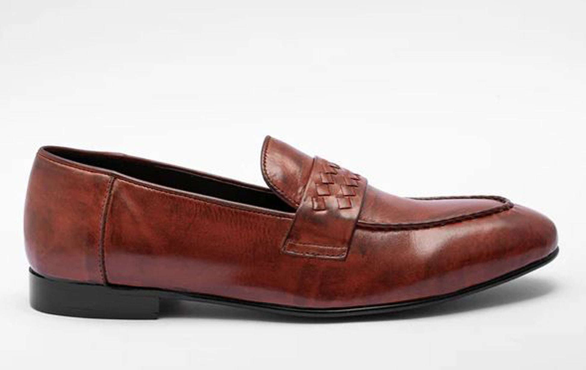 Handmade  Burgundy Color Genuine Leather Stylish Loafers Apron Toe  Shoes For Men's