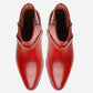 Handmade Red Color Genuine Calf Leather High Ankle Stylish Two Side Zipper Boots For Men's