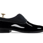 Handmade Black Color Original Patent Leather & Suede Stylish Oxfords Lace Up Derby Shoes For Men's