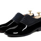 Handmade Black Color Original Patent Leather & Suede Stylish Oxfords Lace Up Derby Shoes For Men's