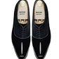 Handmade Black Color Original Patent Leather & Suede Stylish Oxfords Lace Up Derby Shoes For Men's