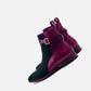 Handmade Navy Blue & Purple Color Genuine Calf Leather & Suede High Ankle Stylish Rounded Strap Jodhpurs Boots For Men's