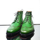 Handmade Green Color Genuine Calf Leather Half Ankle Stylish Wing Tip Brogue's Boots For Men's