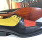 Handmade Multi Color Genuine Leather Split Toe Stylish Oxfords Dress Shoes For Men's