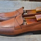 Handmade Brown Color Genuine Leather Stylish Loafers Apron Toe Split Toe Shoes For Men's