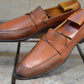 Handmade Brown Color Genuine Leather Stylish Loafers Apron Toe Split Toe Shoes For Men's