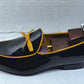 Handmade Black Color Genuine Patent Leather Stylish Apron Toe Loafers Shoes For Men's