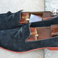 Handmade Dark Blue Color Genuine Suede Stylish Loafers Tasseled Shoes For Men's
