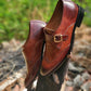 Handmade Maroon Color Genuine Leather Dotted Stylish Wing Tip Oxfords Shoes For Men's