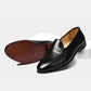 Handmade Black Color Genuine Patent Leather Stylish Loafers Apron Toe  Shoes For Men's