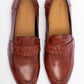 Handmade  Burgundy Color Genuine Leather Stylish Loafers Apron Toe  Shoes For Men's