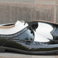 Handmade Black & White Color Genuine Leather Wing Tip Brogues Stylish Oxfords Dress Shoes For Men's