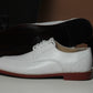 Handmade White Color Genuine Calf Leather Apron Toe Stylish Lace Up Dress Shoes For Men's