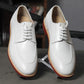 Handmade White Color Genuine Calf Leather Apron Toe Stylish Lace Up Dress Shoes For Men's