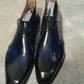 Handmade Navy Blue Color Genuine Patent Leather Stylish Chukka Lace Up  Boots For Men's