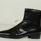 Handmade Black Color Genuine Fish textured Patent Leather Stylish Ankle Side Zipper Boots For Men's