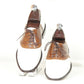 Handmade White & Brown Color Genuine Leather Stylish Derby Lace Up Shoes For Men's