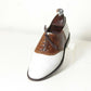 Handmade White & Brown Color Genuine Leather Stylish Derby Lace Up Shoes For Men's