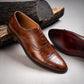 Handmade Brown Color Genuine Leather Cap Toe Brogue's Stylish Oxfords Dress Shoes For Men's