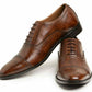 Handmade Brown Color Genuine Leather Cap Toe Brogue's Stylish Oxfords Dress Shoes For Men's