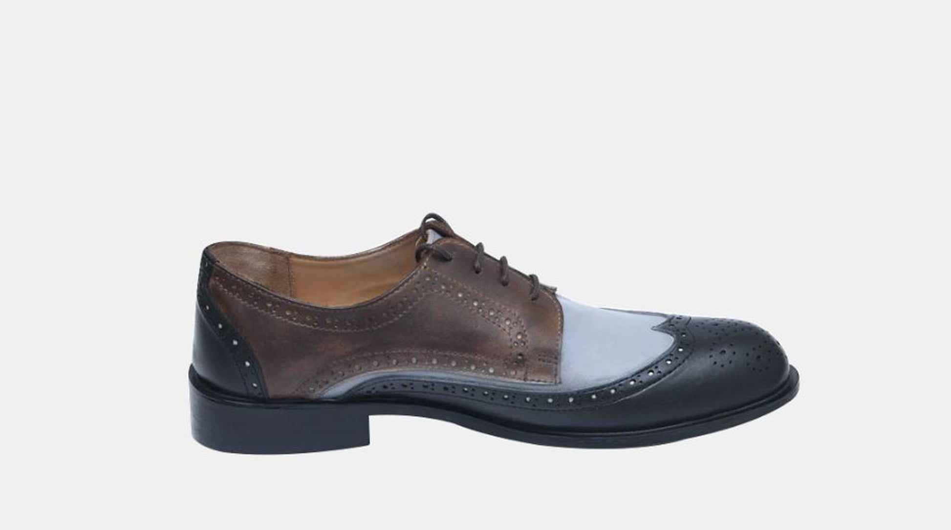 Handmade Multi Color Genuine Leather Wing Tip Brogues Stylish Oxfords Dress Shoes For Men's