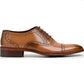 Handmade Tan Color Genuine Leather Brogue's  Cap Toe Lace Up Stylish Oxfords Dress Shoes For Men's