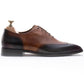 Handmade Black & Tan Brown Color Original Calf Leather Wing Tip Stylish Whole Cut Oxfords Dress Shoes For Men's