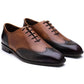 Handmade Black & Tan Brown Color Original Calf Leather Wing Tip Stylish Whole Cut Oxfords Dress Shoes For Men's