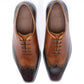 Handmade Black & Tan Brown Color Original Calf Leather Wing Tip Stylish Whole Cut Oxfords Dress Shoes For Men's