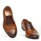 Handmade Tan Two Shaded Color Original Calf Leather Wing Tip Stylish Brogue's Lace Up Oxfords Dress Shoes For Men's