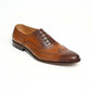 Handmade Tan Two Shaded Color Original Calf Leather Wing Tip Stylish Brogue's Lace Up Oxfords Dress Shoes For Men's