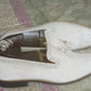 Handmade White Color Genuine Alligator Textured Leather Stylish Brogue's Loafers with Tasseled Shoes For Men's