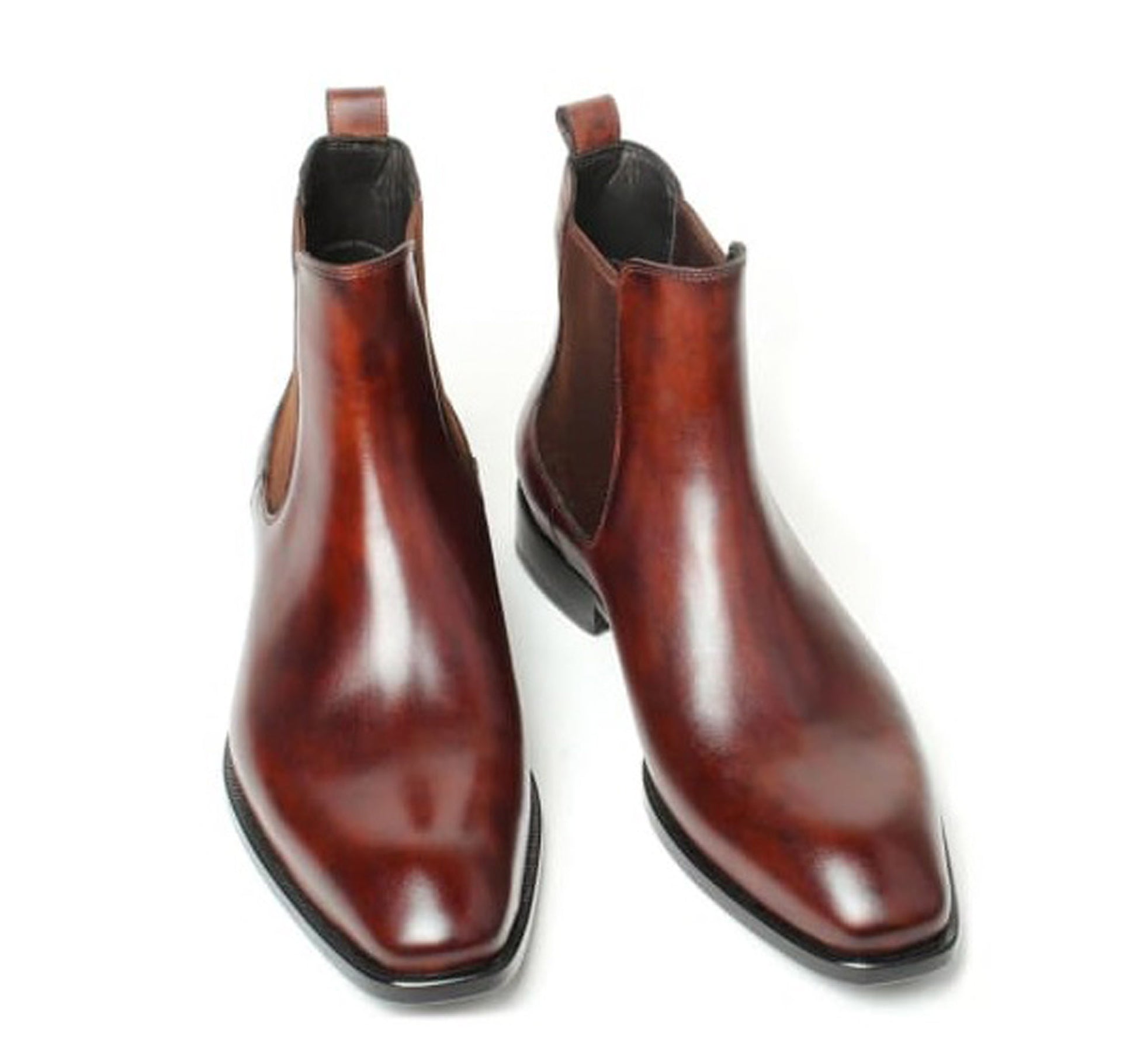 Handmade Brown Color Genuine Leather High Ankle Stylish Chelsea Boots For Men's