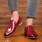 Handmade Burgundy Color Genuine Leather Stylish Slip-On Tasseled Loafers Pumps Shoes For Men's