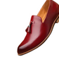 Handmade Burgundy Color Genuine Leather Stylish Slip-On Tasseled Loafers Pumps Shoes For Men's