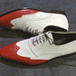 Handmade White & Burgundy Color Original Leather Stylish Wing Tip Oxfords Lace Up  Shoes For Men's