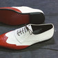 Handmade White & Burgundy Color Original Leather Stylish Wing Tip Oxfords Lace Up  Shoes For Men's